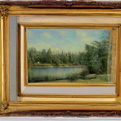 Image similar to Victorian mansion in the woods of Maine, a lake beside it, felix Kelly