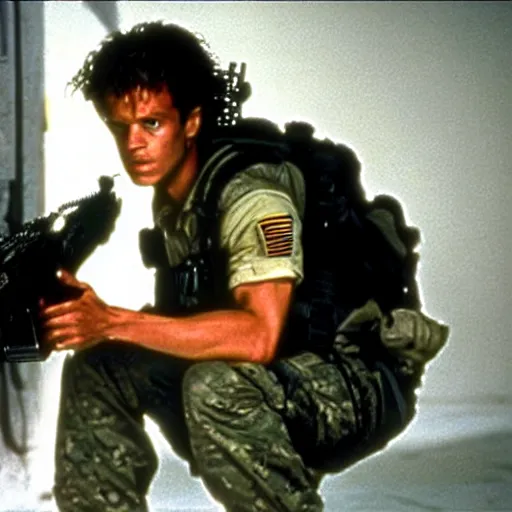 Image similar to soldier, still from the movie aliens