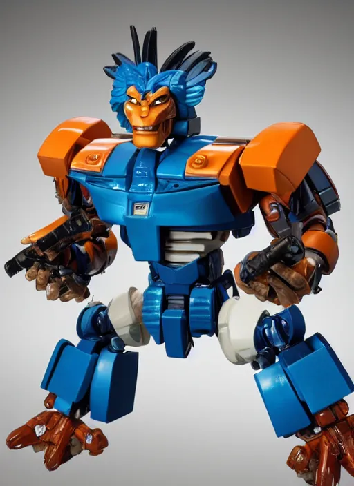 Prompt: Transformers Lion-O action figure from Transformers: Robots in Disguise (2015), symmetrical details, by Hasbro, Takaratomy, tfwiki.net photography, product photography, official media
