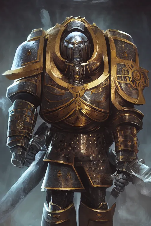 Image similar to armor portrait heros warhammer 4 0 k horus heresy fanart - the primarchs emperor by johannes helgeson animated with vfx concept artist & illustrator global illumination ray tracing hdr fanart arstation zbrush central hardmesh 8 k octane renderer comics stylized