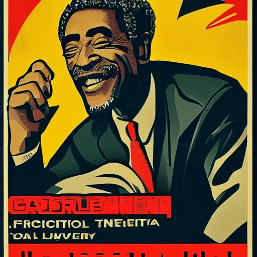 Prompt: Giancarlo Esposito depicted in an old style propaganda poster