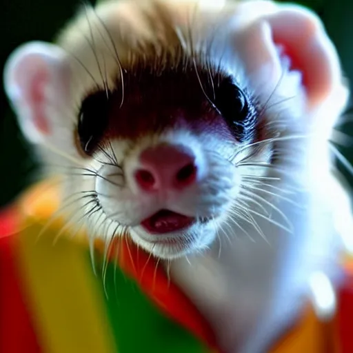 Image similar to ferret that looks like a clown