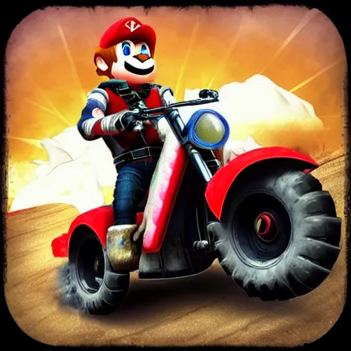 Image similar to mariokart delux mad max version