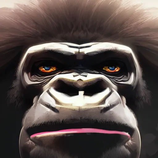 Image similar to portrait of a gorilla knight, mattepainting concept blizzard pixar maya engine on stylized background splash comics global illumination lighting artstation, sharp focus, lois van baarle, ilya kuvshinov, rossdraws