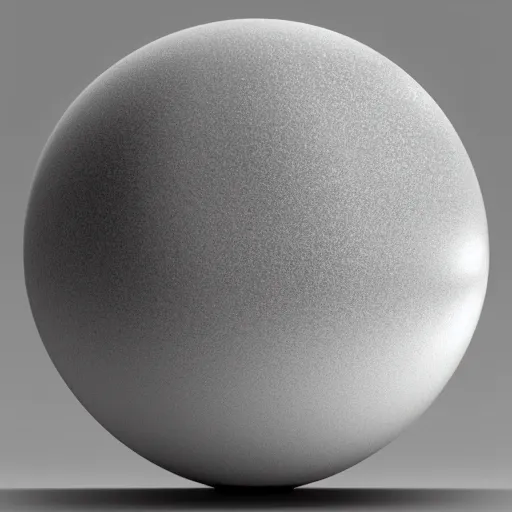 Prompt: alabaster sphere, matte finish floating in gray space, highly rendered, lit from above