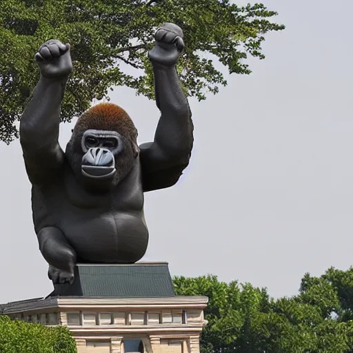 Prompt: Statue of Gorilla looking like Statue of Liberty.