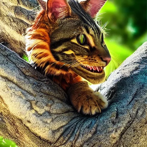 Image similar to a dragon - cat - hybrid, animal photography, wildlife photo