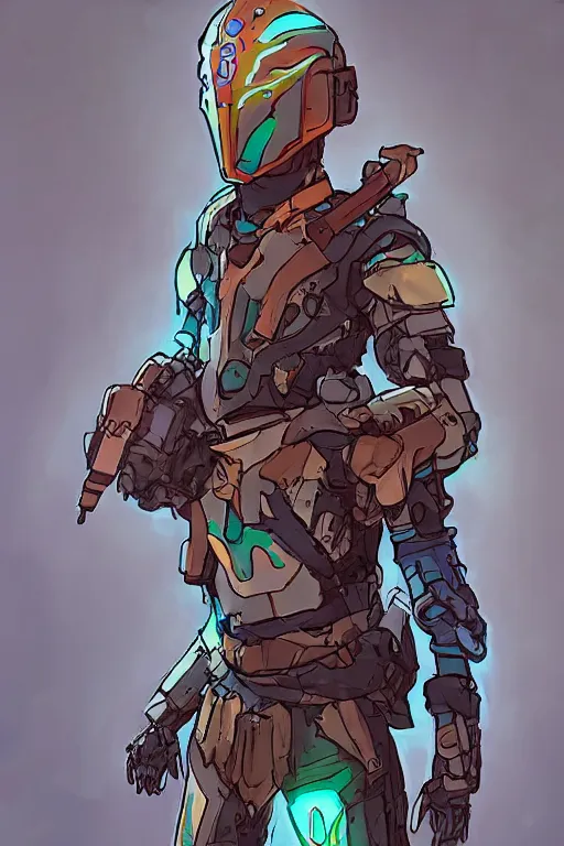 Image similar to combination suit armor aloy horizon forbidden west horizon zero dawn robot ninja mask helmet backpack tribal, art gta 5 comics, official fanart behance hd artstation by jesper ejsing, by rhads, makoto shinkai and lois van baarle, ilya kuvshinov, ossdraws radiating a glowing aura cgi rtx 2 0 2 2