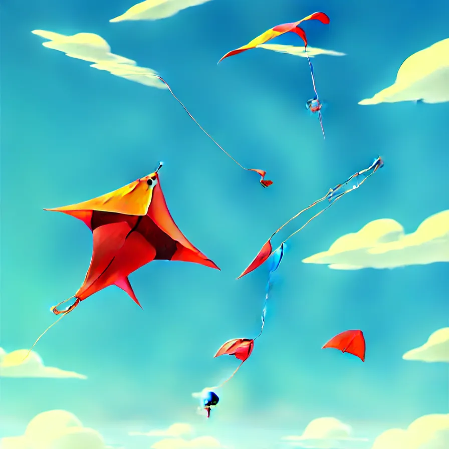 Image similar to a great kite flying over the ocean, art by Goro Fujita, ilustration, concept art, sharp focus, ArtStation and deviantart