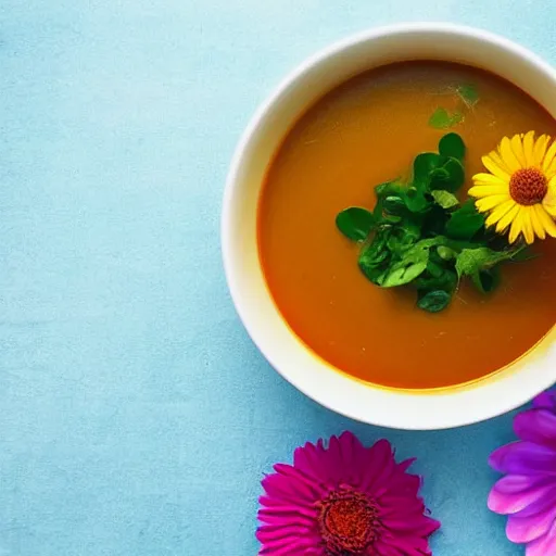 Prompt: a soup of different colourful flowers! n 7