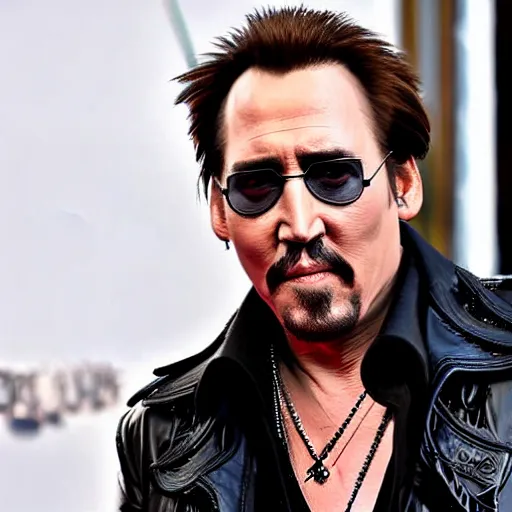 Image similar to nicholas cage as johnny depp