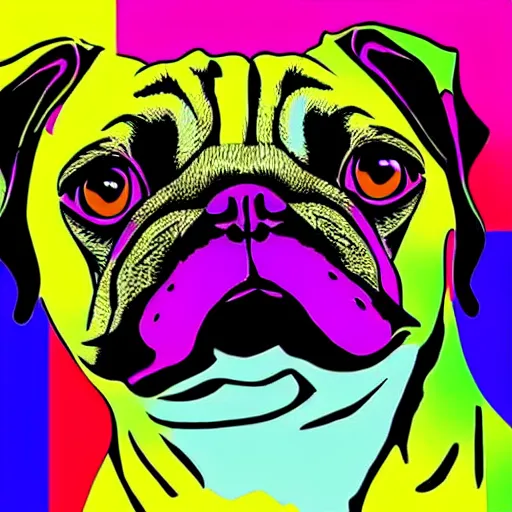 Image similar to pop art pug