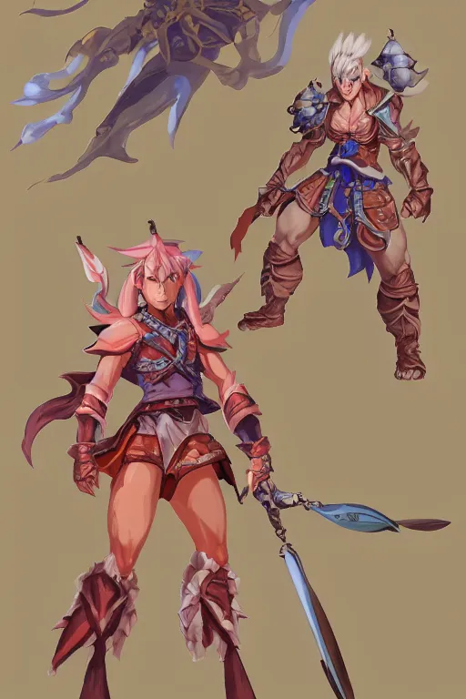 Image similar to character of breath of fire 4 by the artist Alessandro pizzi . Rendering the full body . Sharp focus, full of details, by utsurowazaru mono and Jason Nguyen , matte painting ,concept art, trending on artstation and cell shading