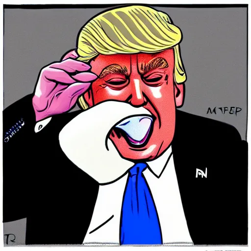 Image similar to donald trump eating toilet paper