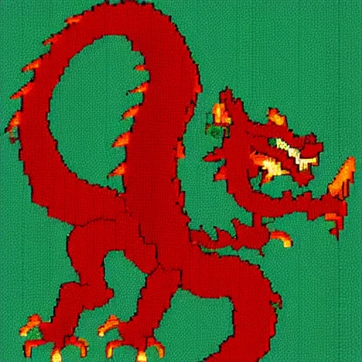 Prompt: a 1 6 - bit sprite of a chinese dragon