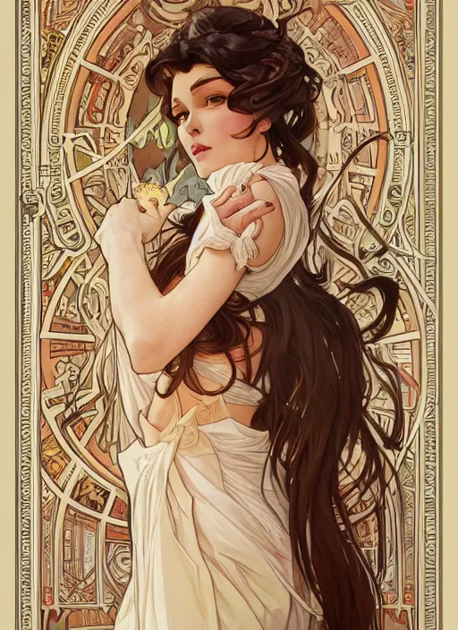 Prompt: heidi n closet painting by artgerm and greg rutkowski and alphonse mucha