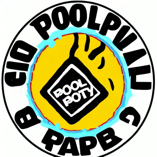 Prompt: pool party gang logo