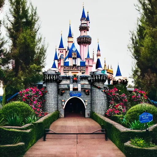 Prompt: overgrown!!!!! disneyland castle that has been unkept!!!!! for thousands of years, trending on unsplash!!!!!, 4 k photorealism, 4 k quality, intricately defined, complexly detailed