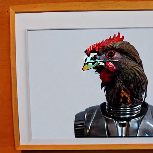 Image similar to photo of a terminator chicken