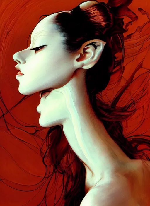 Image similar to prompt : figurative unique features ballerina portrait soft light painted by james jean and katsuhiro otomo and erik jones, inspired by akira anime, smooth face feature, intricate oil painting, high detail illustration, sharp high detail, manga and anime 1 9 9 9