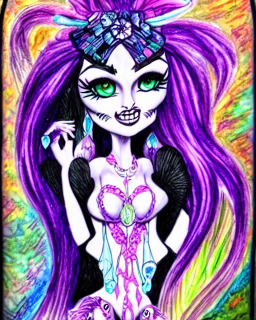 Image similar to josephine wall water colored pencils monster high universe clawdeen wolf fullmoon