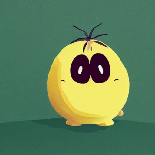 Image similar to a terrified lemon, cute