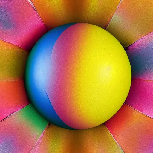 Image similar to a ball made up of only colors yet underneath by human eyes