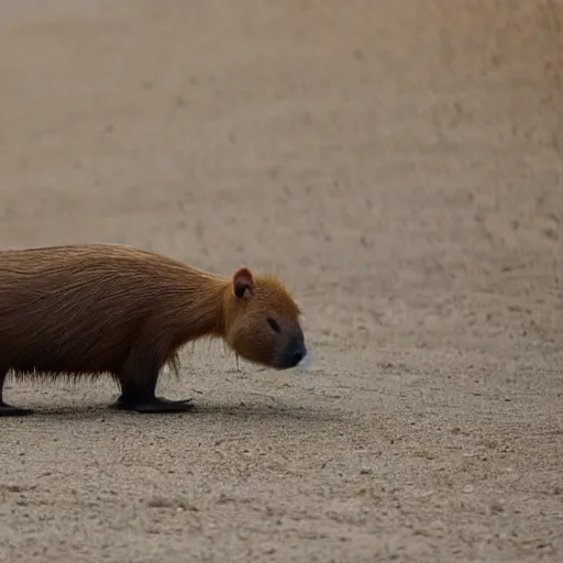 Image similar to capybara pulling up, cool, cute