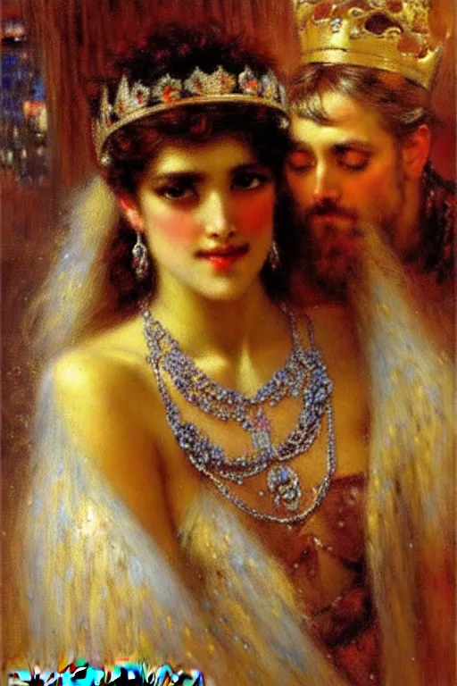 Image similar to king with diamonds by gaston bussiere