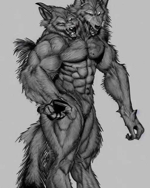 Image similar to character art of a werewolf, by ron spencer.