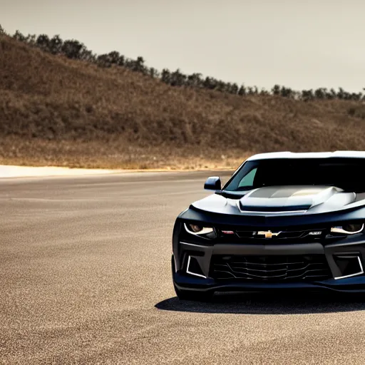 Prompt: Black Chevrolet Camaro LT, Ashpalt 9, Professional Photography, Promotional Photo, 4K