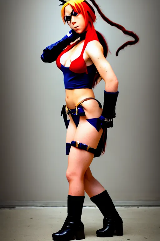 Image similar to cosplaying as cammy from street fighter, professional photo, trending on deviantart