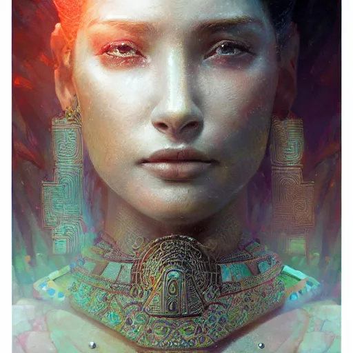 Prompt: Mayan queen, gorgeous portrait, intricate, elegant, volumetric lighting, scenery, digital painting, highly detailed, artstation, sharp focus, illustration, concept art, ruan jia, steve mccurry