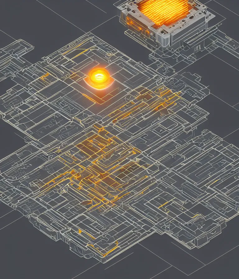 Image similar to Intricate digital art of fusion reactor, isometric voxel art, plasma, cinematic, trending on artstation, octane render