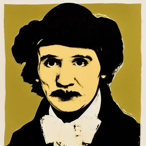 Image similar to nikolai gogol by andy warhol