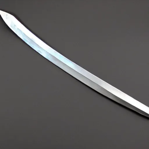 Prompt: impractical fantasy sword with a zig-zag blade, blade shaped like the letter w