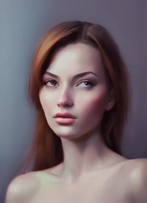 Prompt: portrait of a gorgeous young woman in the style of stefan kostic, artstation, concept art, realistic photo