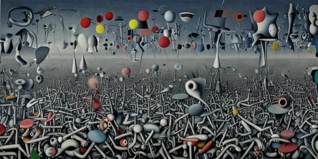 Image similar to disease decimating a global population, animals ruling the world, detailed surrealist painting by yves tanguy