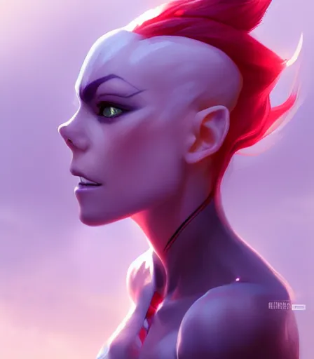 Prompt: beautiful portrait of a gorgeous personal trainer who looks like Midna , character design by charlie bowater, ross tran, artgerm, and makoto shinkai, detailed, soft lighting, rendered in octane