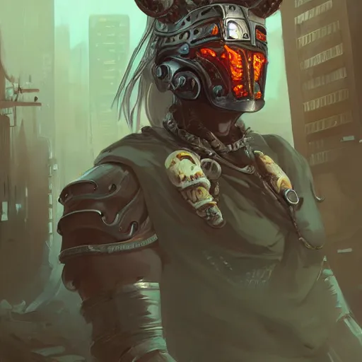 Image similar to cyberpunk viking helmet mask warrior goddess robot ninja fantasy, art gta 5 cover, official fanart behance hd artstation by jesper ejsing, by rhads, makoto shinkai and lois van baarle, ilya kuvshinov, ossdraws