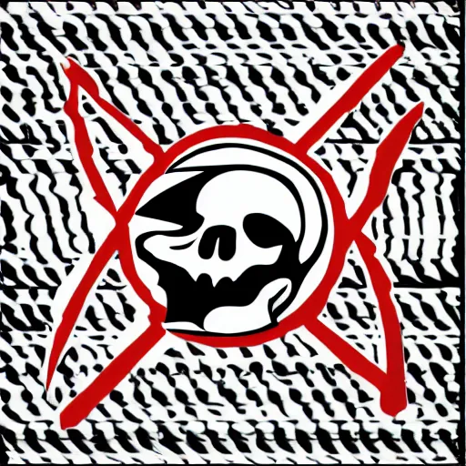 Image similar to stylized abstract Jolly Roger flag