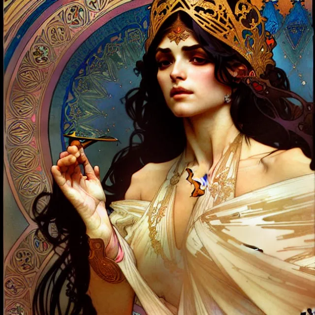 Image similar to a persian princess, art by alphonse mucha and greg rutkowski, elegant, extremely detailed