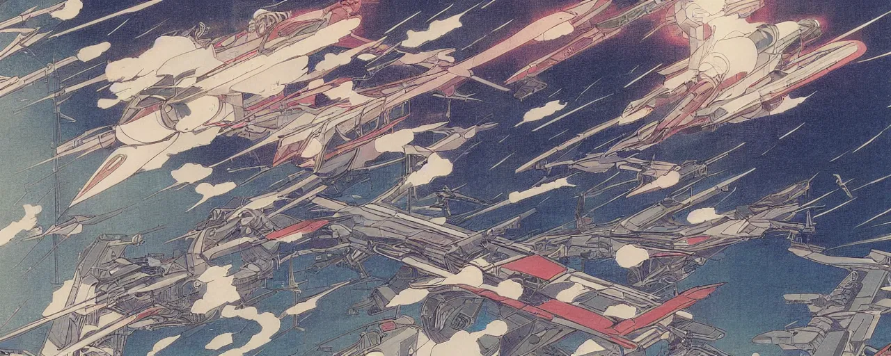 Image similar to seastorm at night in the center of a futuristic sci-fi asian city, blade runned color palette, by Yasunari Ikenaga, Yamato, Macross, Mucha