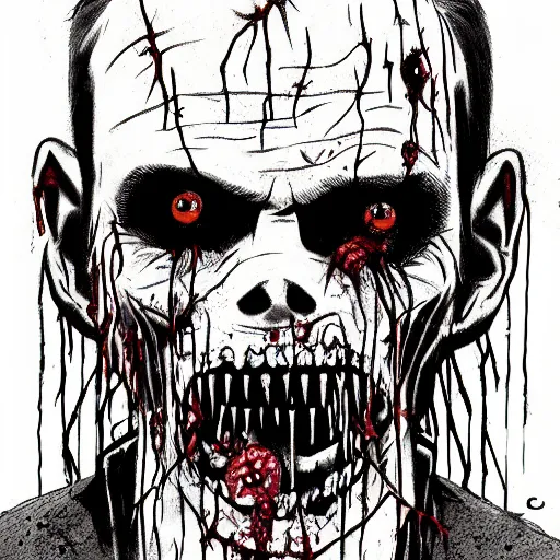 Image similar to the walking dead zombie drawn by bill couture