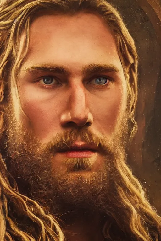 Prompt: oil portrait of thor, the thot of asgard, epic, cinematic, highly detailed