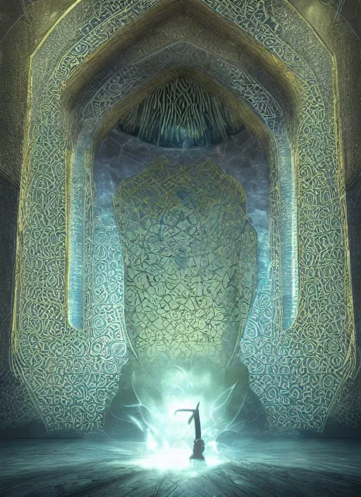 Image similar to muslim mosque, ultra detailed fantasy, elden ring, realistic, dnd character portrait, full body, dnd, rpg, lotr game design fanart by concept art, behance hd, artstation, deviantart, global illumination radiating a glowing aura global illumination ray tracing hdr render in unreal engine 5