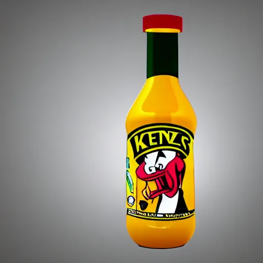 Prompt: A bottle of Heinz Ketchup as a Looney Tunes character