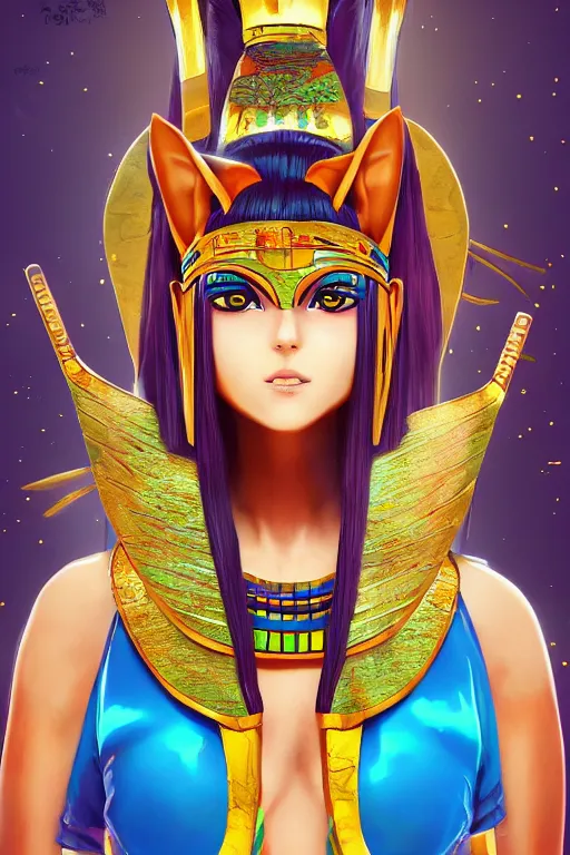 anime egyptian cat goddess, vivid colors, high | Stable Diffusion | OpenArt