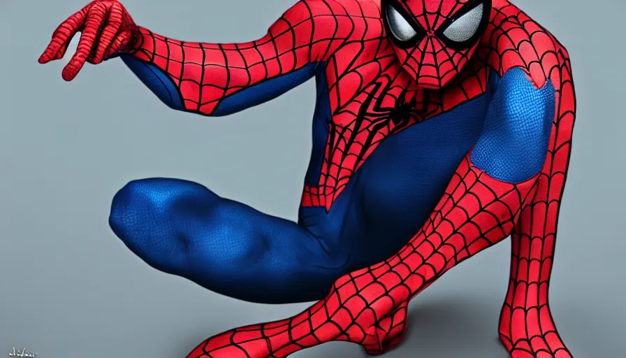 Image similar to spiderman looking seductively at the camera