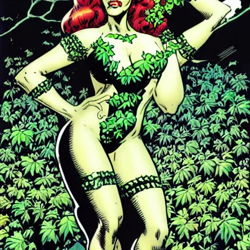 Prompt: poison ivy brian bolland style